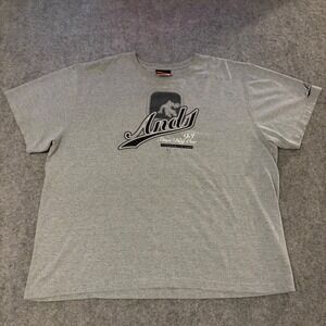 AND1 T-Shirt Mens 2XL Grey Street Basketball Graphic Tee Y2K Short Sleeve